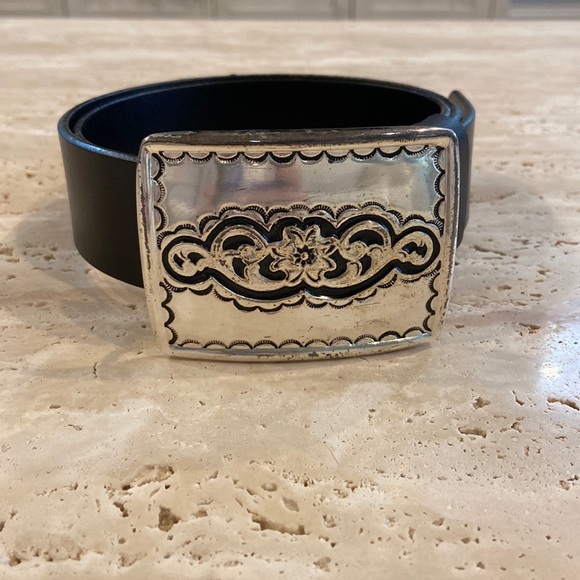 Silpada Designs Black Leather Belt, Size M - Picture 1 of 9